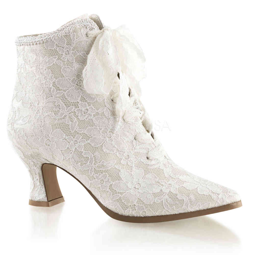 Fabulicious - VICTORIAN-30 Enkellaars - Wit